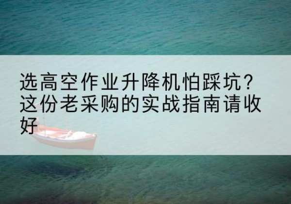 宿迁高空作业升降机厂家推荐-选高空作业升降机怕踩坑？这份老采购的实战指南请收好