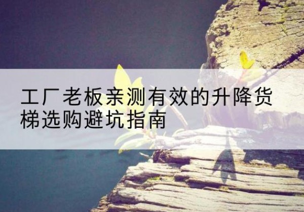 宿迁升降货梯怎么选-工厂老板亲测有效的升降货梯选购避坑指南